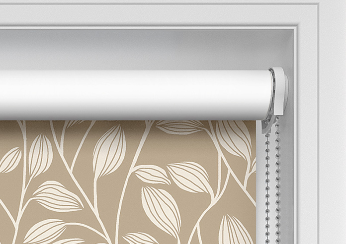 Leaf Motif, Tan - Twist&Fit Roller Blind - Image 11